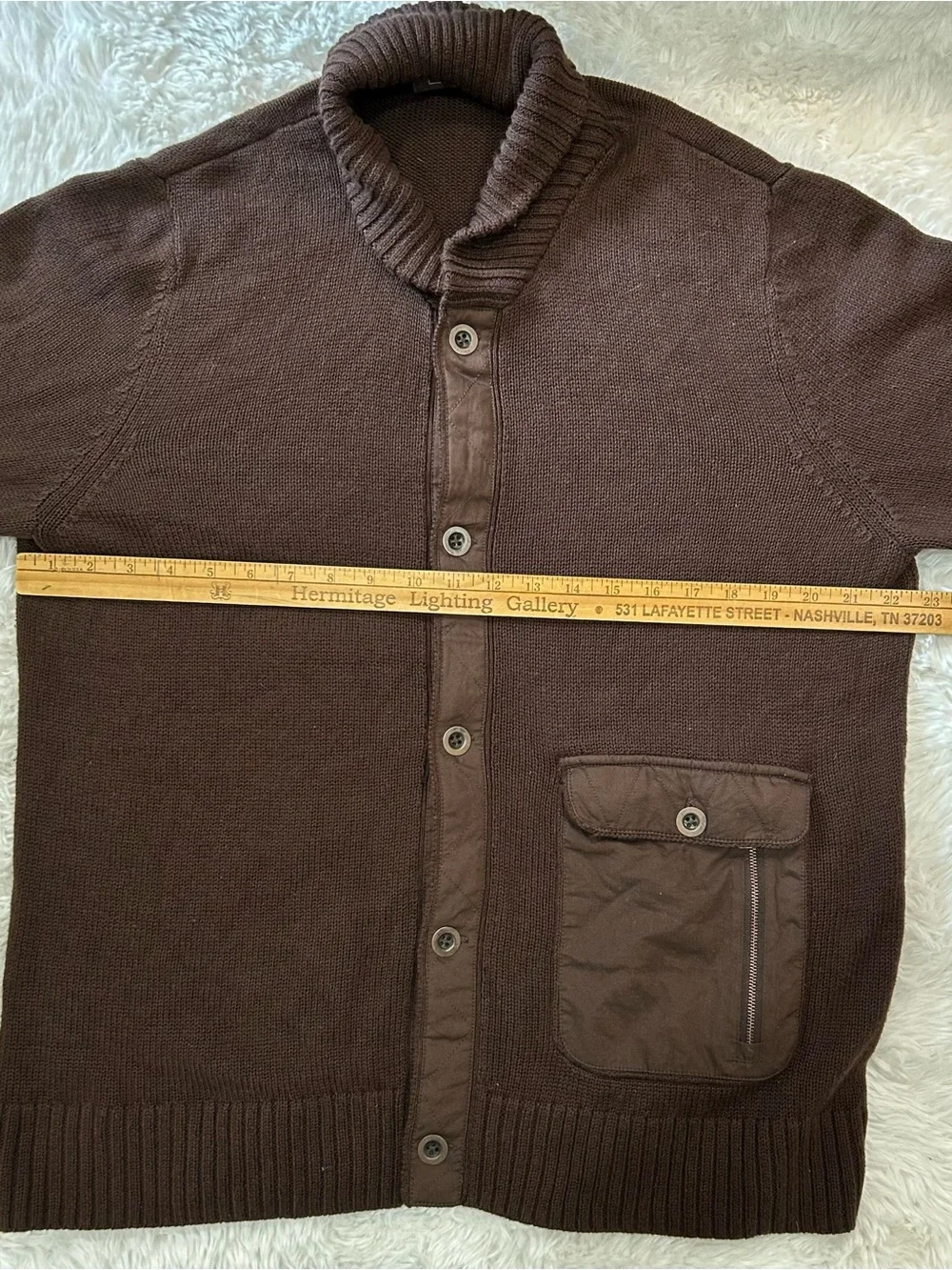 REI Army Green Men's Cardigan Sweater Medium